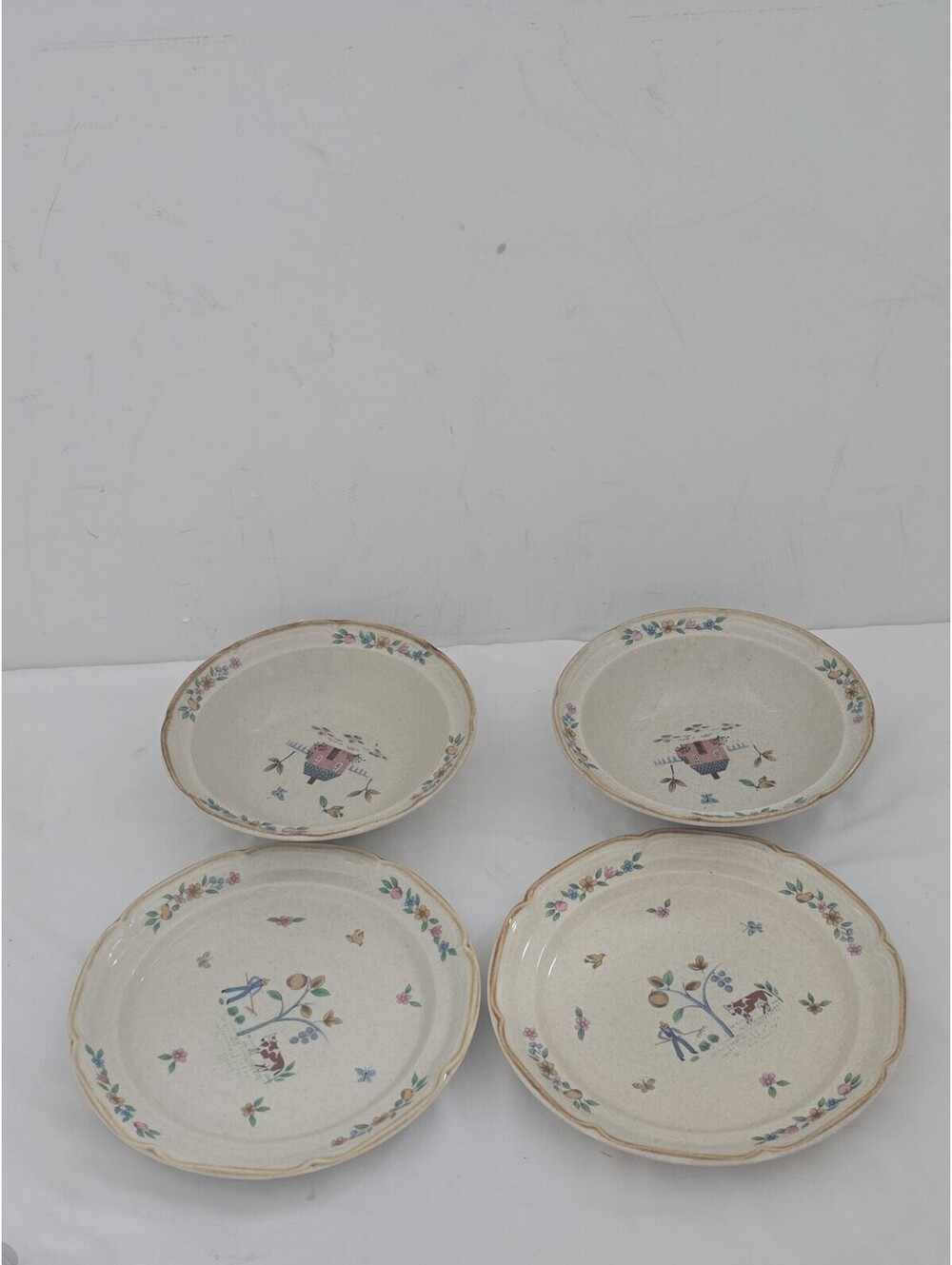 International China Heartland 7774 Stoneware 4-Pc Set 2 Plates 2 Bowls